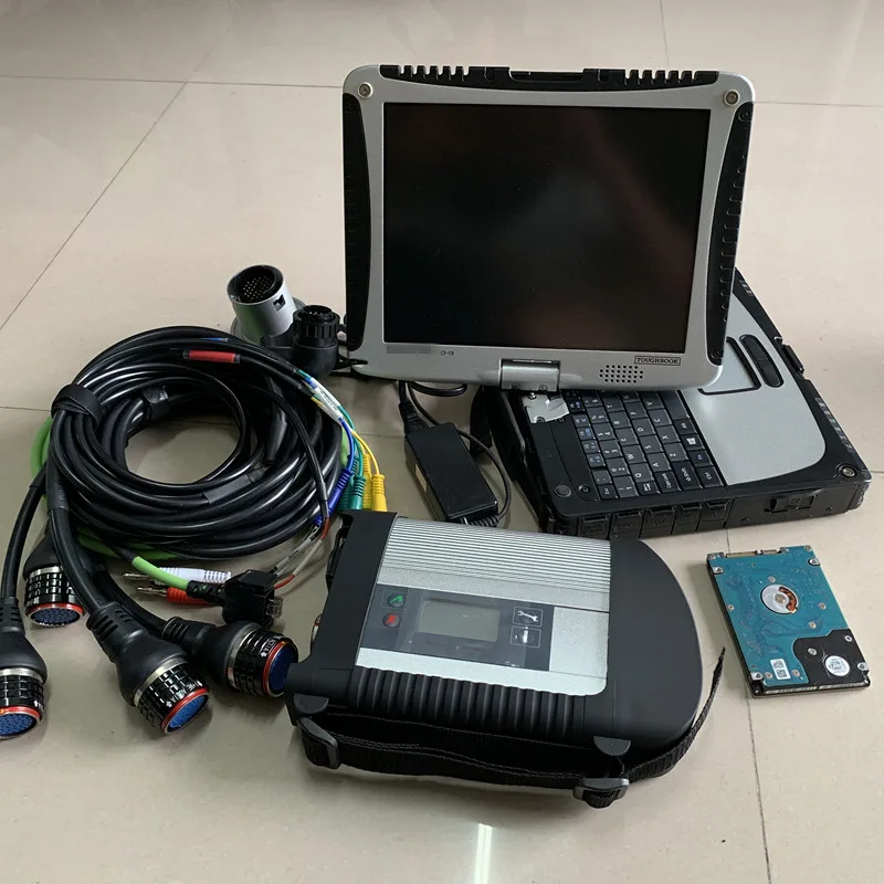 

top mb star diagnostic tool mb sd c4 with hdd software 03/2021 in used diagnose laptop cf-19 4G touch screen win7 system