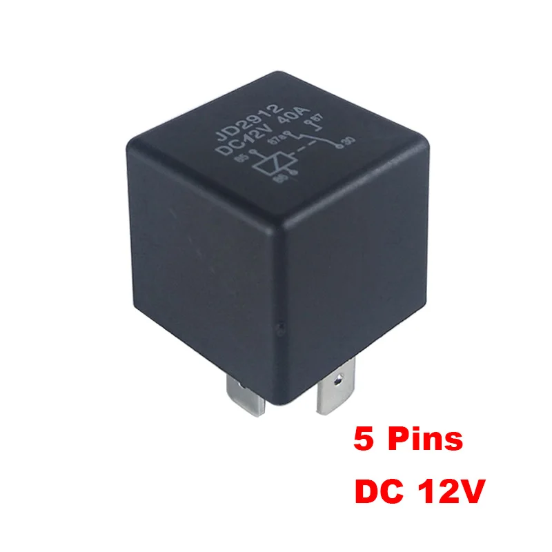 DC12V JD2912 40A автомобильное реле 5 контактов DC12V 24 в 72 в катушка Электрический Автомобиль Реле переключения с гнездом - Габаритные размеры: DC12V