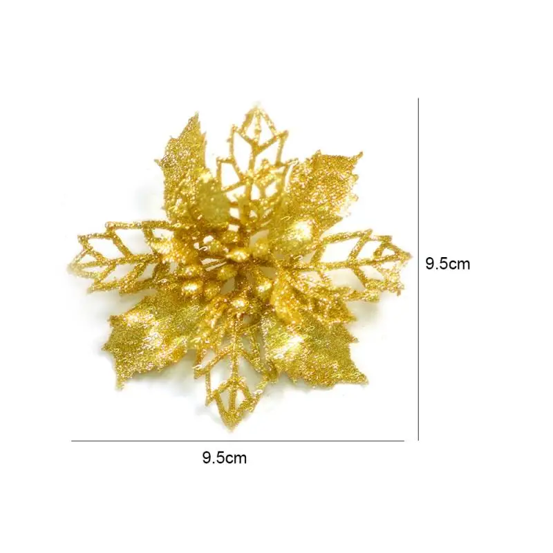 5 шт. искусственные цветы блестящие украшения для рождественской елки дома