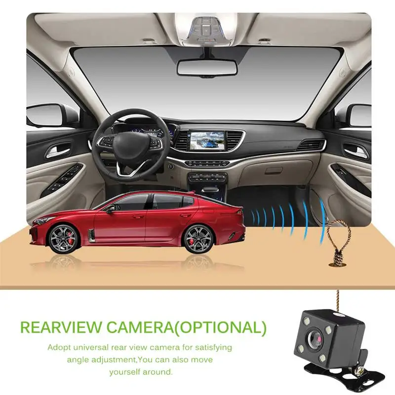 

Car MP5 Player USB FM Transmitter U disk Car Kit Charger Adapter With Remote Control Steering Wheel controls for IOS for Android