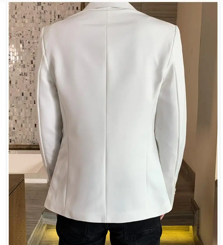 

New Slim Fit Casual jacket Men Blazer Jacket Single Button Mens Suit Jacket Men Black White Patchwork Suit Jackets