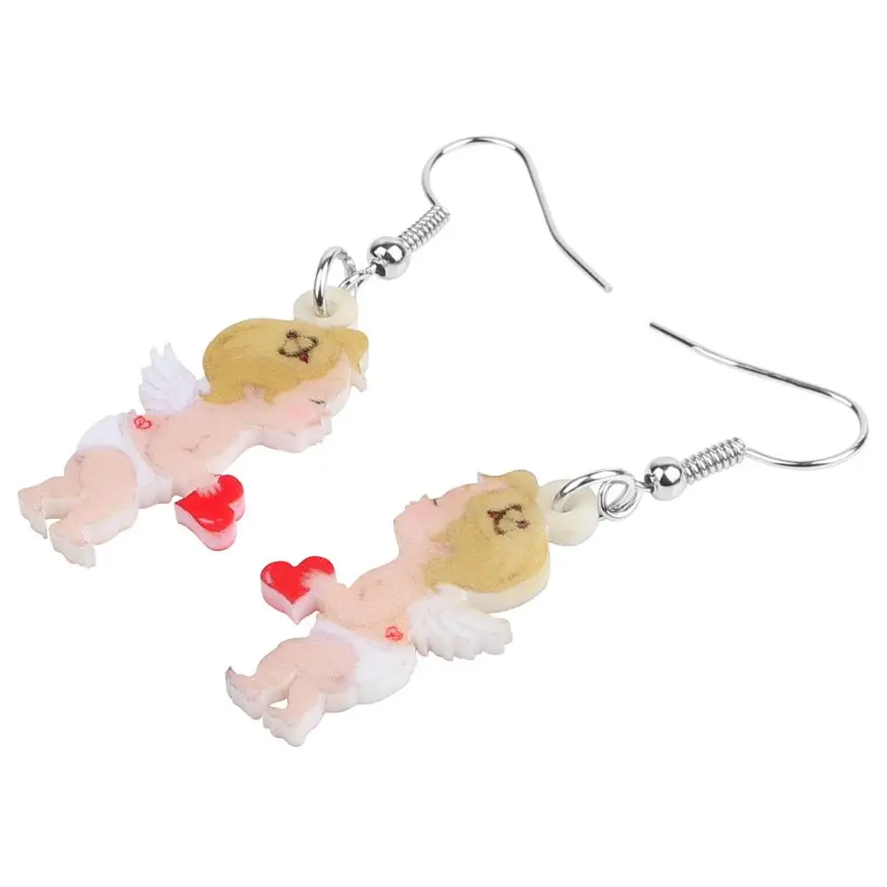 Bonsny акриловые серьги-подвески в форме капли на День святого Валентина ангела