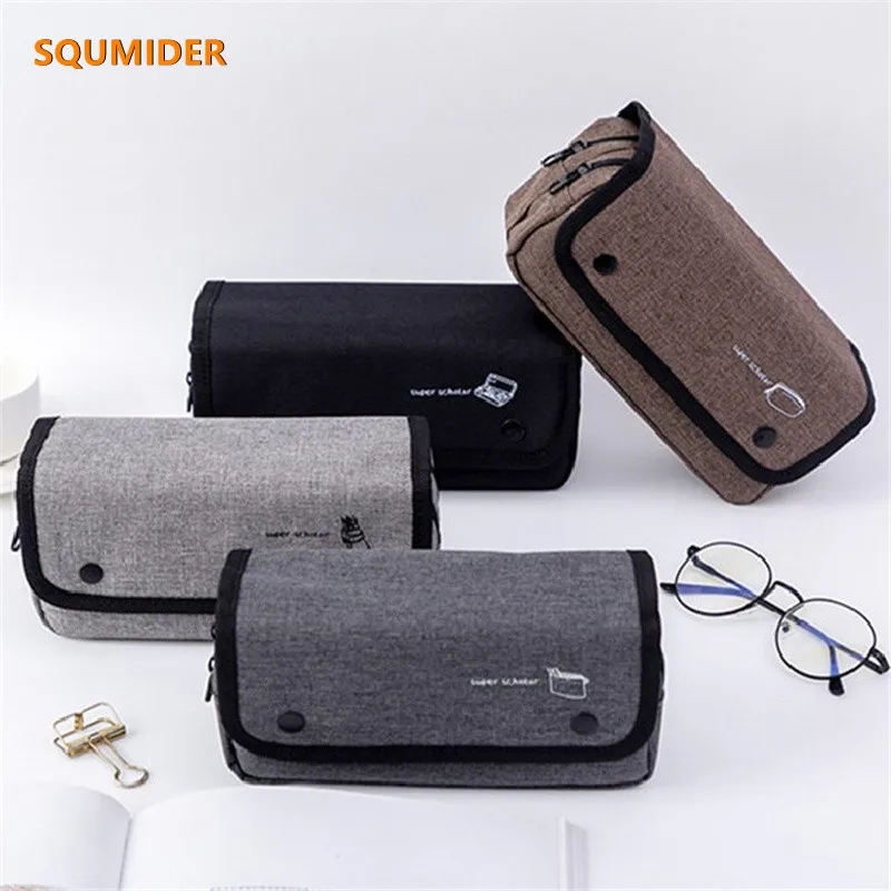 Премиум класса из плотной ткани Карандаш Чехол большой емкости ручка чехол