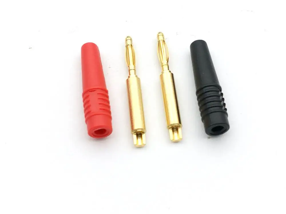 100 шт. Медный 2 мм вилка типа банан Позолоченный разъем для пайки|Соединители| |