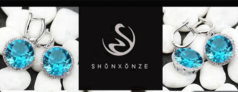 Серьги SHUNXUNZE для женщин, аксессуары, роскошный розовый фиолетовый светло-голубой Радужный кубический цирконий, посеребренный R146 R486 R737 R749