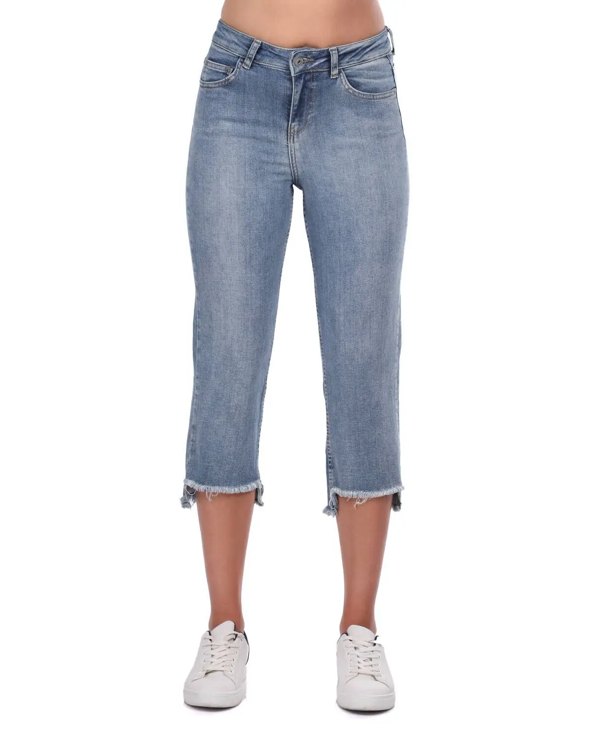 

Blue White Women 'S Cut-Outs Trotting Jean Pants