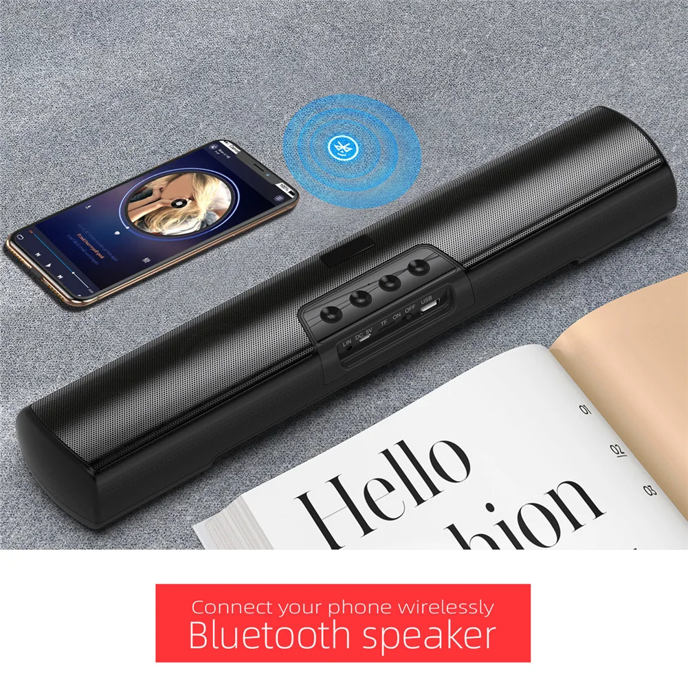 

Динамик Bluetooth 5,0 для дома, удлиненный выпуск, беспроводной динамик с сабвуфером, Поддержка U-дисков, TF, Bluetooth-динамик GK99