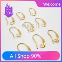 fast shipping 100pcs 925 sterling silver18 k gold smooth surface hook earrings diy jewelry finding accessories girl handmade