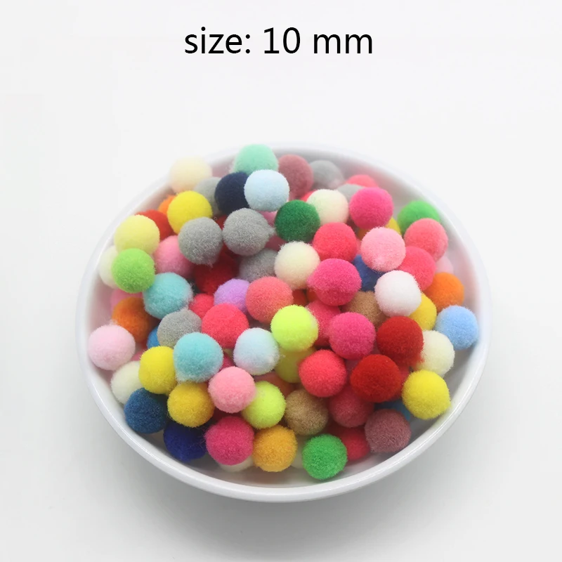 mixed color 1600 шт 10 мм помпоны меховой плюшевый шар для рукоделия DIY ювелирных изделий для дома, свадьбы, украшения одежды, праздничные принадлежности для мероприятий - Цвет: mixed color