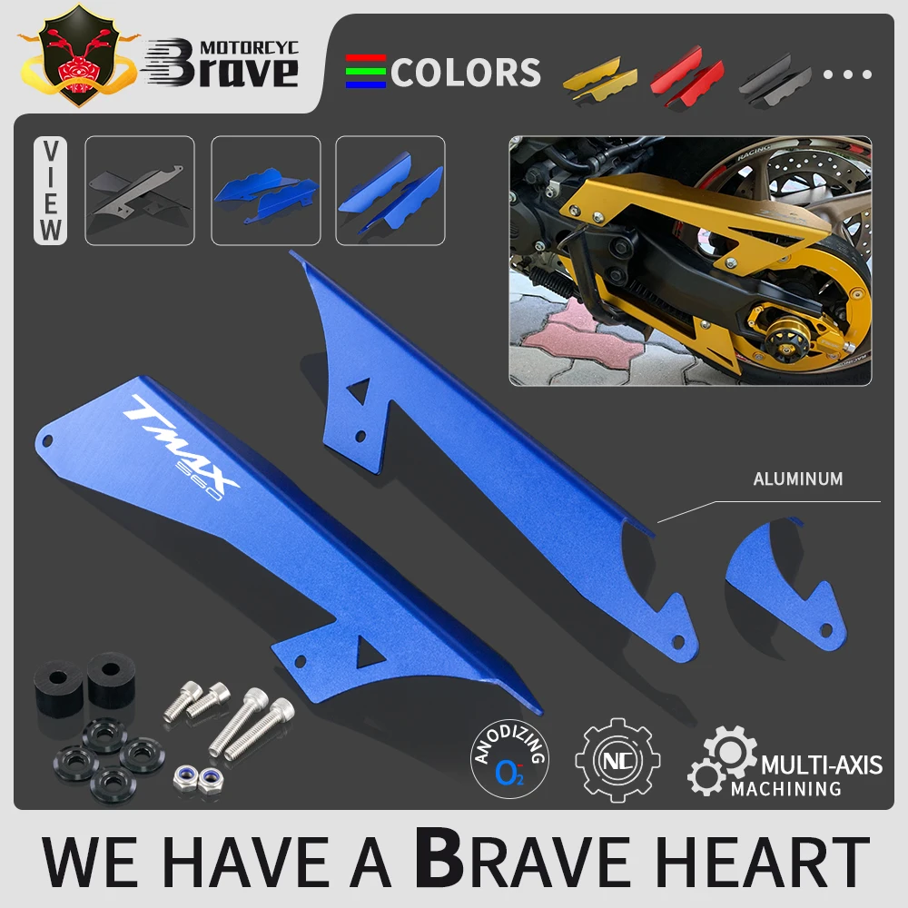 

TMAX560 logo Motorcycle Belt Guard Cover Protector For Yamaha TMAX 560 Tech MAX 2020 2021 Chain Decorative Guard techmax