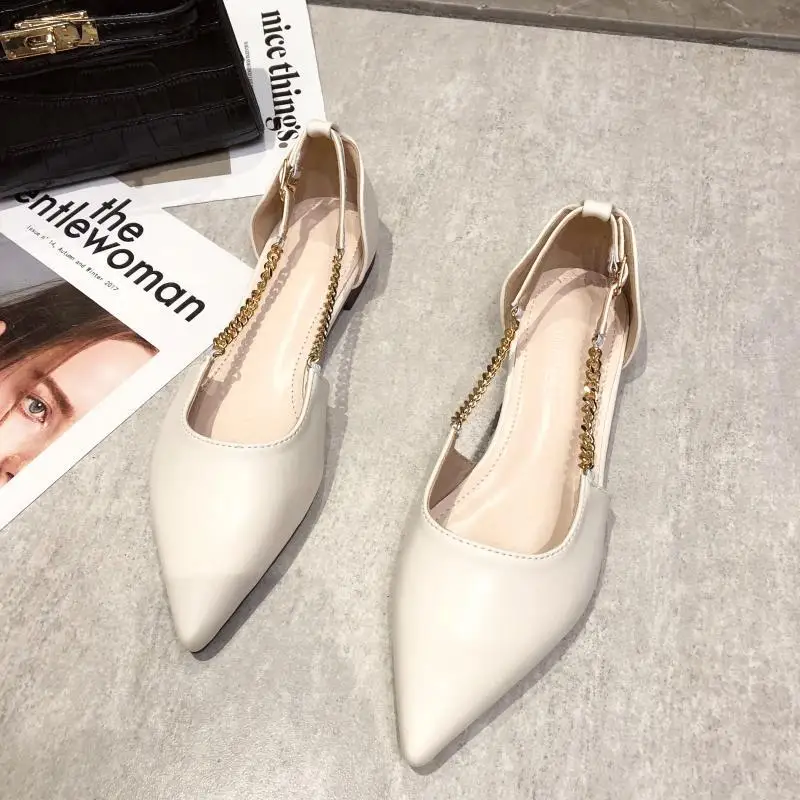 

Casual Woman Shoe Modis Pointed Toe Elegant Female Footwear Shallow Mouth Soft New 2021 Grandma Dress Summer Fashion Fretwork Le