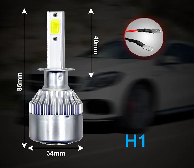 2 шт./лот C6 светодиодные фары лампы Conversion Kit огни 72W фары для 8000LM HB3 HB4 9004 9005 H1 H3 H4 H7 Авто COB машинные 6000K