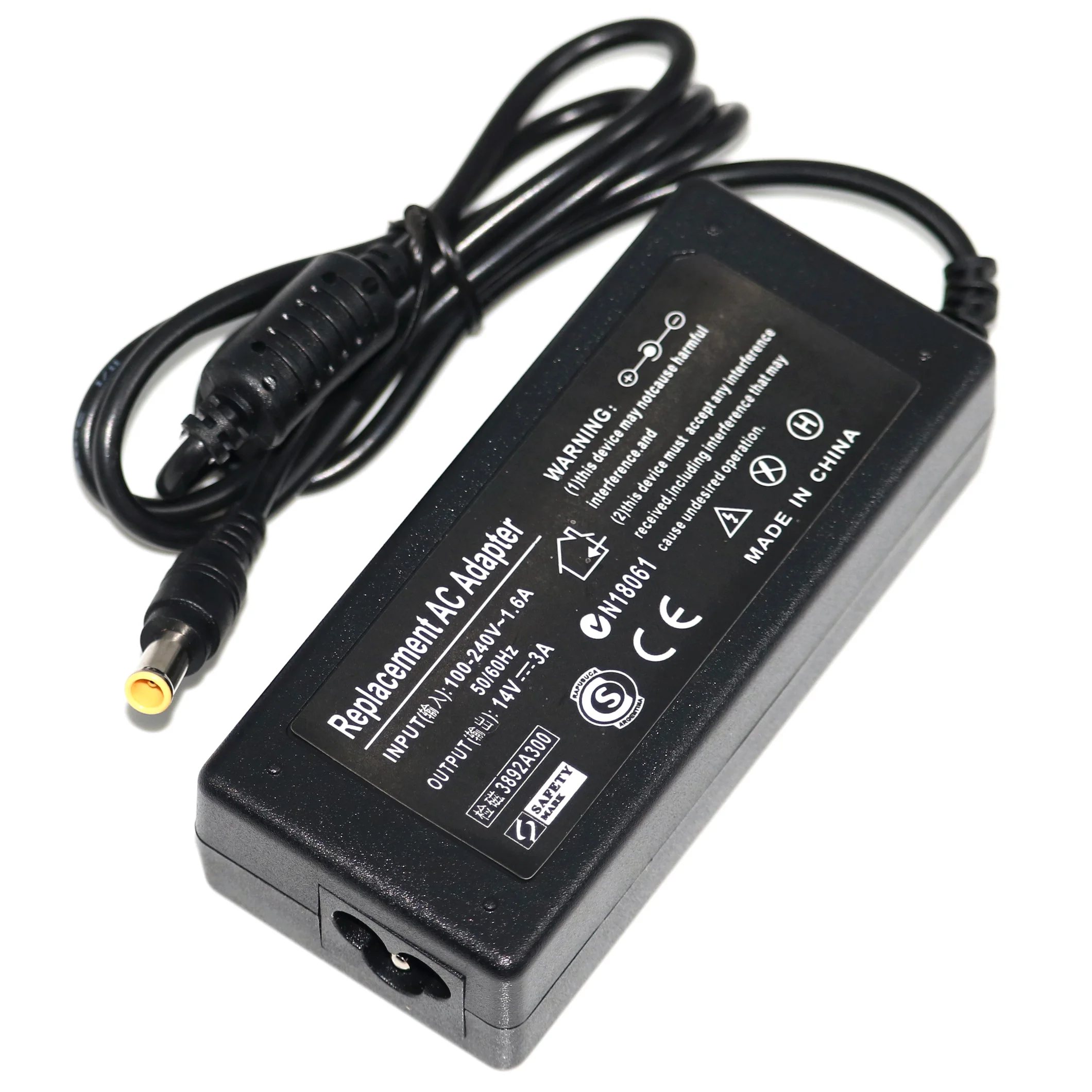 

14V 3A 42W Adapter for Samsung Monitor SyncMaster S22C300H P2770 SA350 UE590 S27D360H UN22F5000AF S27B350H S27E390H Power Supply