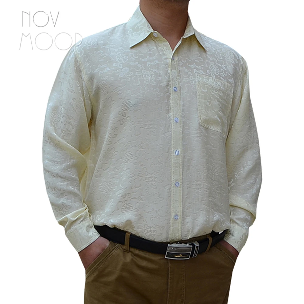 Мужская рубашка из 100% шелка 5 цветов|camisa masculina|silk shirt menchemise homme |