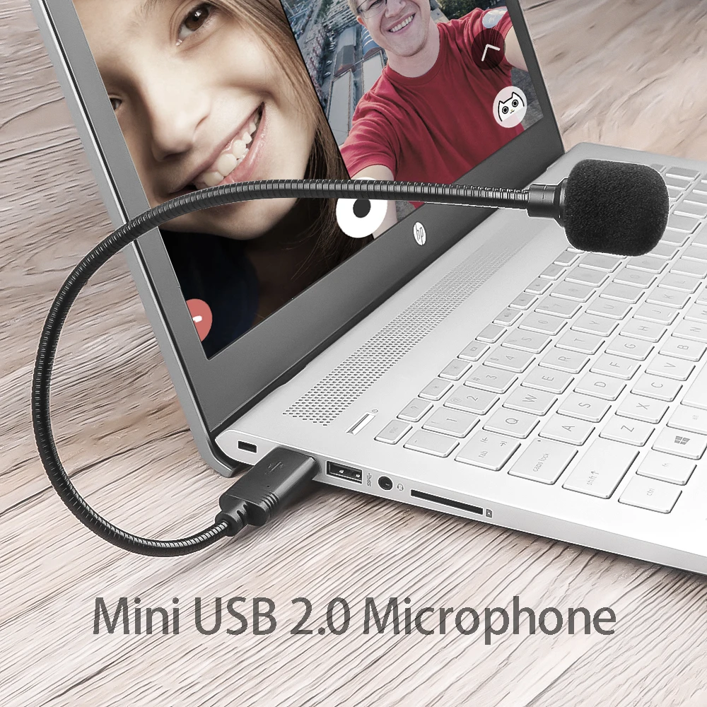 Kebidumei USB 2.0 Microphone Portable Adjustable MIC Mini Anti-Noise Audio Adapter for Laptop/Notebook/PC/MSN/Skype