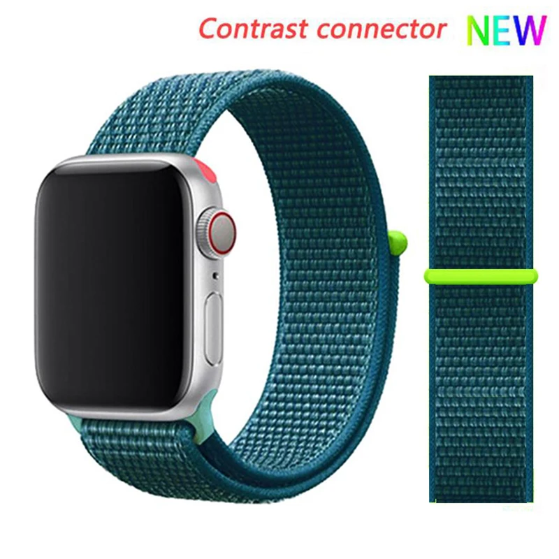 Нейлоновый ремешок для Apple watch 5 ремешок 44 мм 40 мм iWatch ремешок 42 мм 38 мм спортивный ремешок для часов Браслет Apple watch 4 3 2 1 38 40 44 мм - Цвет ремешка: Cape Blue 6 hit