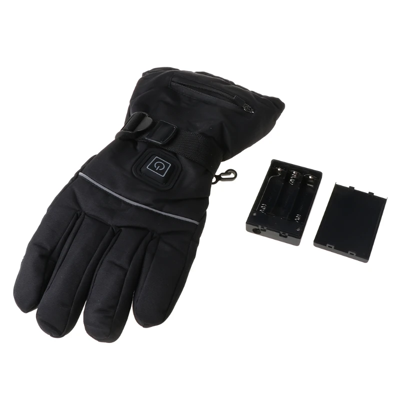 

4.5V Unisex Winter Windproof Electric Heated Gloves with Reflective Strip 3 Levels Rechargeable Battery Heating Mittens