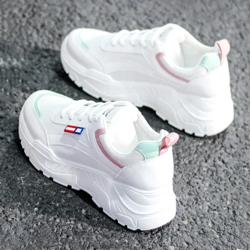 Zapatos mujer casuales nueva moda transpirable encaje, экокожа(полиуретан), Mujer zapatos; Сезон Зима; Zapatillas cuñas sólidas mujeres Zapatillas Zapatos