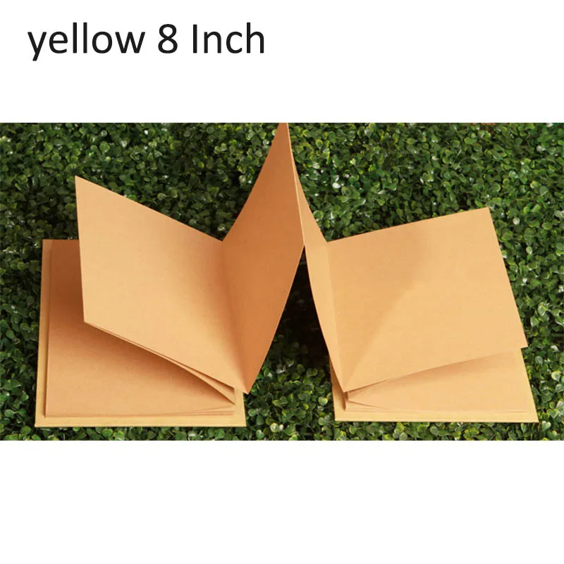 yellow 8 Inch Крафт-бумаги Бумага ручной работы держатель серии Hardcover с Юбилей Скрап тип пасты Тип ручной свадебный фотоальбом 6/8 дюймов A4 складной DIY Фотоальбом - Цвет: yellow 8 Inch
