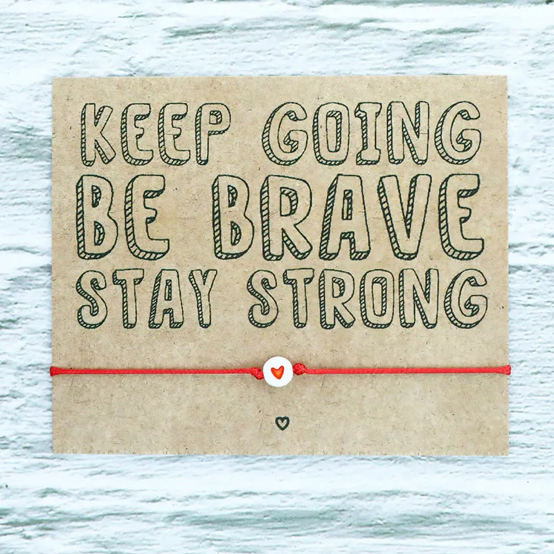 Браслет Keep Going Be Brave в виде красного сердца для мужчин и женщин | Украшения