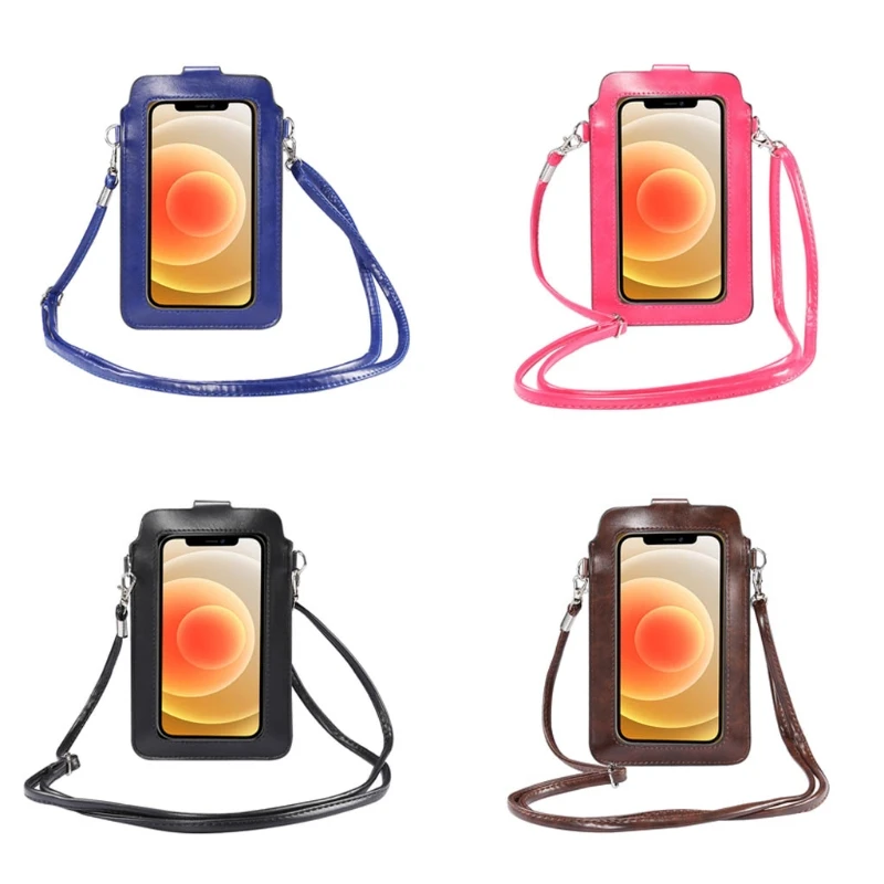 

Мини-сумка через плечо для сотового телефона, кошелек с окошком для сенсорного экрана