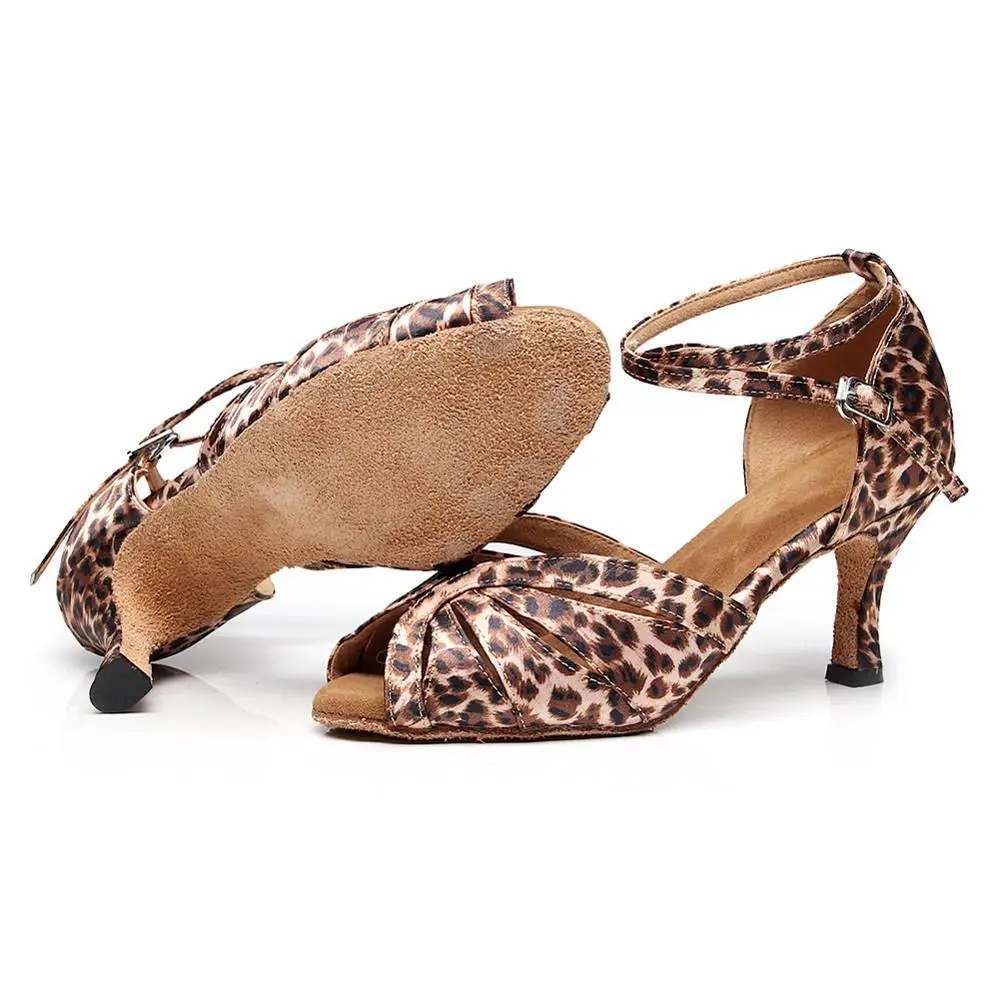 Женские туфли для латиноамериканских танцев с леопардовым принтом 6 10 см|Обувь