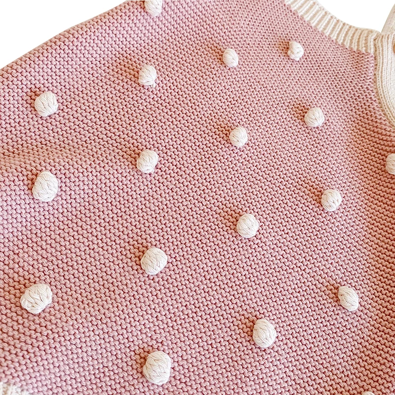 

Cute Baby Romper Newborn Baby Girl Clothes Jumpsuit With Pom Pom Knitted Toddler Baby Onesie Infant Baby Clothes Overalls
