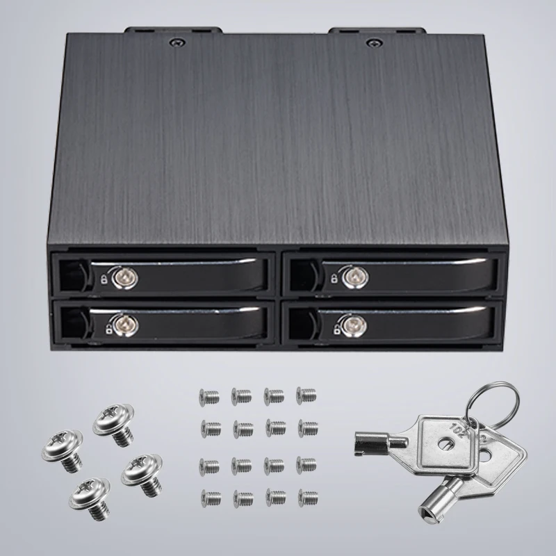 

Uneatop 2.5"Aluminum SATA/SAS SSD/HDD Mobile Rack Removable Backplane Case for 5.25"Device Bay