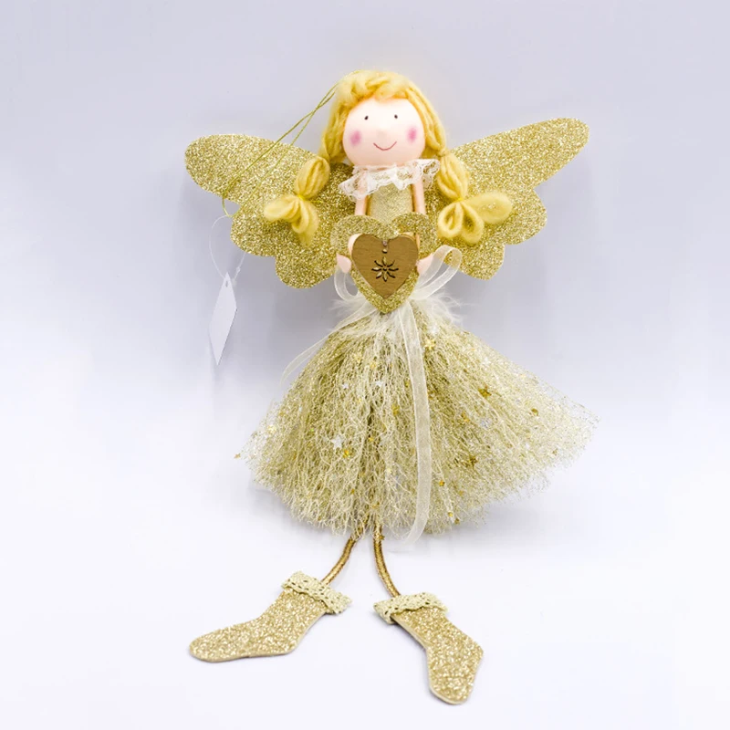 Рождественские украшения тканевая сетка новогодние куклы кулоны ангелы детские