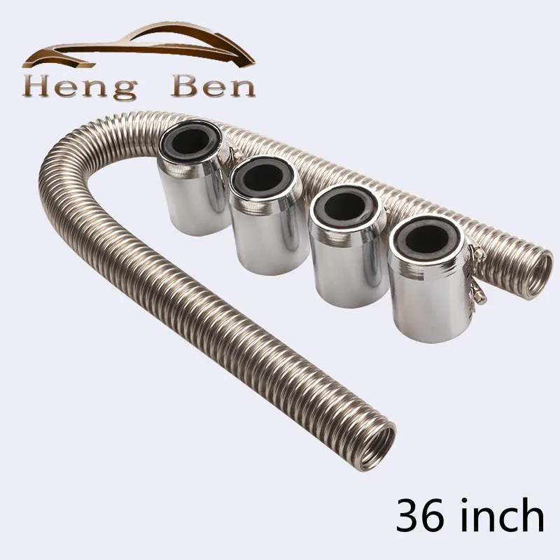 36 ''Нержавеющая сталь радиатор гибкий Хладагент водяной шланг набор w/шапки