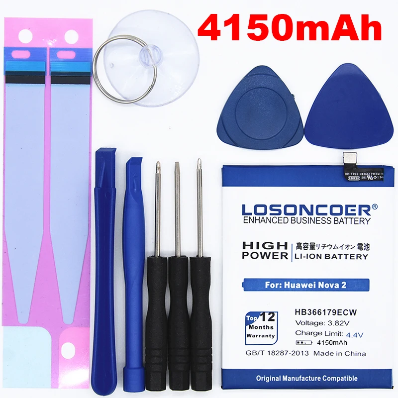LOSONCOER HB366179ECW для HUAWEI Nova 2 Nova2 CAZ-AL10 PIC-AL00 CAZ-TL00 PIC-TL00 PIC-L29 PIC-LX9 PIC-L09 Батарея