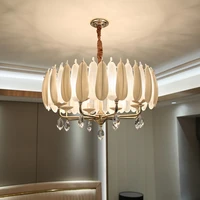 modern light luxury chandelier living room crystal lamp creative personality bedroom dining room glass feather chandelier