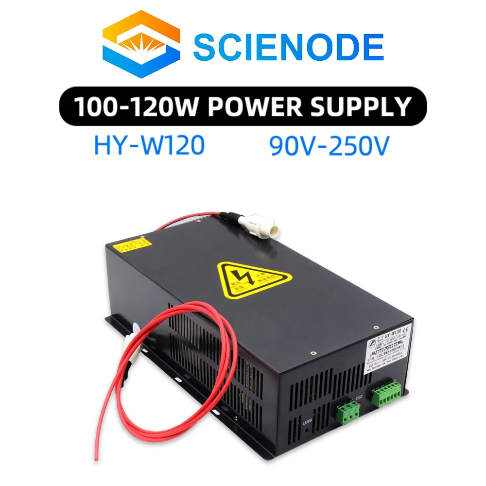 

Scienode 100-120W CO2 Laser Power Supply for CO2 Laser Engraving Cutting Machine HY-W120 110V & 220V T / W Series Laser Tube