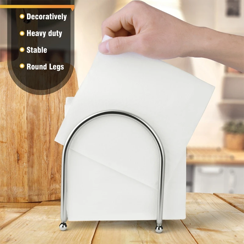 

Set of 3 Stainless Steel Napkin Holder Utensil Caddy Fruit Basket Kitchen Counter Home Organizer