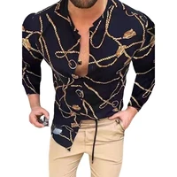 2022 newest europe america movie style long sleeve hawaiiantrip dating slim fit vintage button up shirt for men