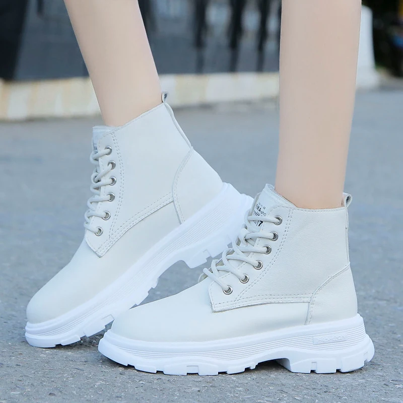 Women White Winter Boots Fashion 