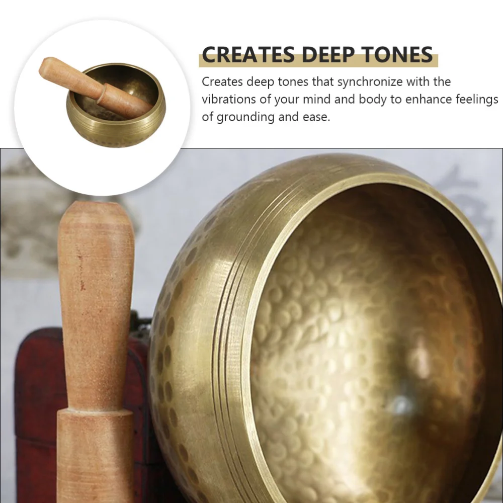 

1 Set of Meditation Singing Bowl Manual Tapping Bowl Decorative Bowl