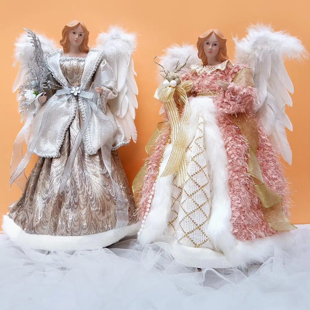 

Cute Smiling Angel Dolls Crafts Gifts Standing Plush Ornaments Home Christmas Day Decorations Natal Ornaments Festive Season