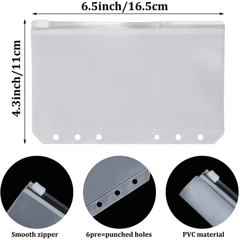 

A6 PU Leather Notebook Binder Sets with 6-Round Ring Binder Cover, A6 Bookmark Ruler and Calendar Board