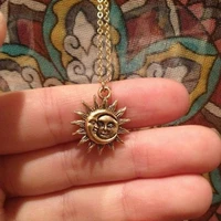 new fashion sun and moon stainless steel necklace boho charm celestial dainty necklaces for women collier bijoux jewelry gift