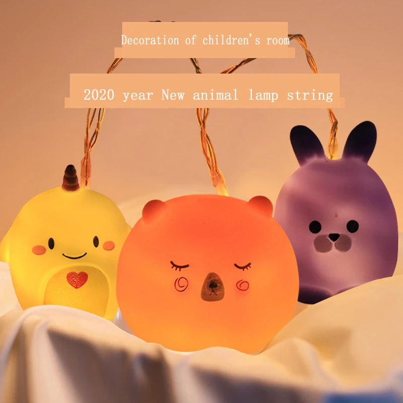 10л Новый светодиодный мультяшный светильник Единорог силиконовая веревка для