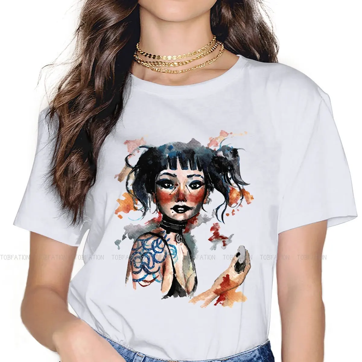 

Love Death And Robots TV Girls T Shirt The Witness Female Tops Harajuku Funny Tees Ladies 4XL Cotton Tshirt