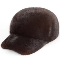 real fur caps 2021 new mink fur hats integral skin fur hats mink mink hat mens baseball cap hat peaked cap knight