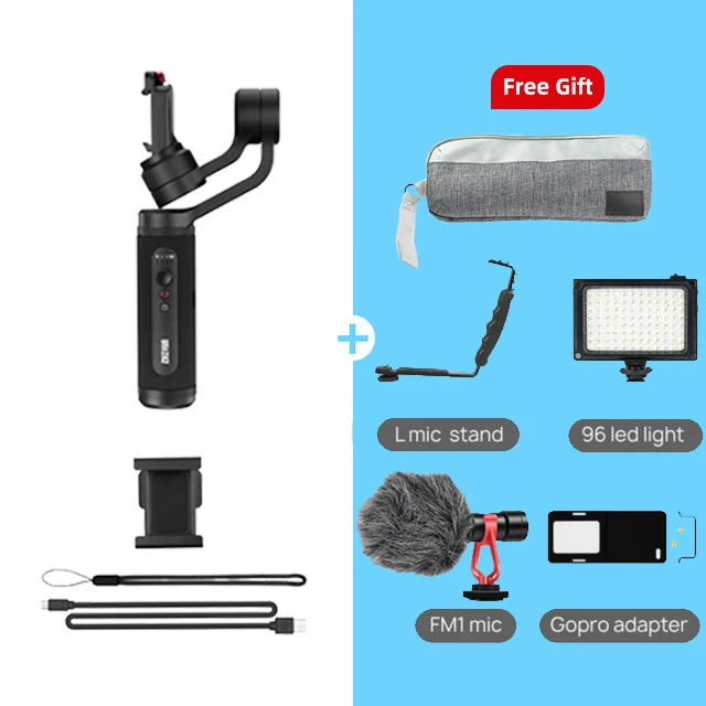 Zhiyun Smooth Q2 3-осевой ручной шарнирный стабилизатор для камеры GoPro для смартфонов экшн Камера Портативный Sjcam вертикальную съемку PK гладкой 4 - Цвет: option 7