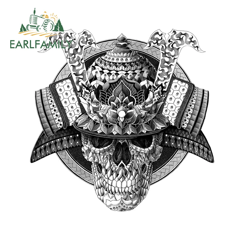 EARLFAMILY японские Самурайские этнические тату-наклейки Oni японская маска дьявола