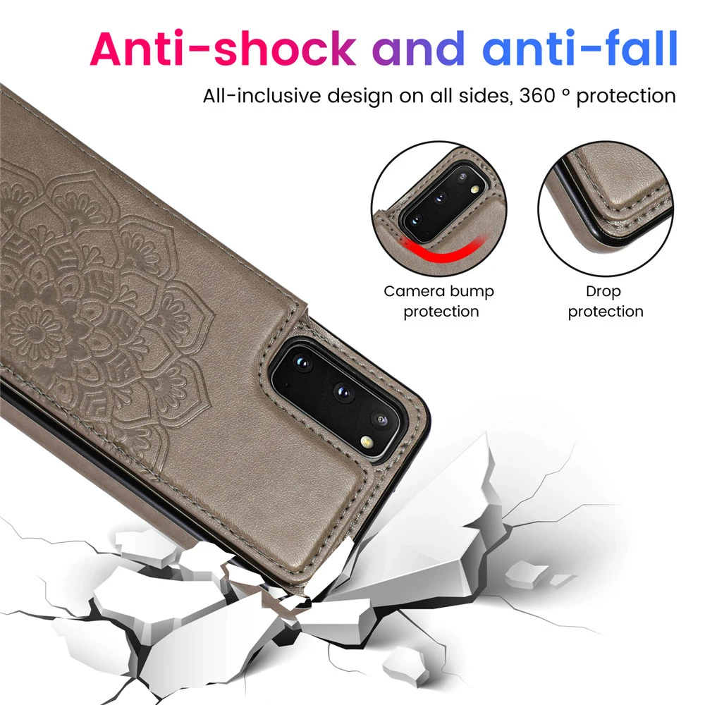 Mandala Leather Wallet Case For Samsung Galaxy S23 S22 S21 S20 FE S10 S9 S8 Note 20 10 9 8 Ultra Plus S7 Edge Cards Phone Cover