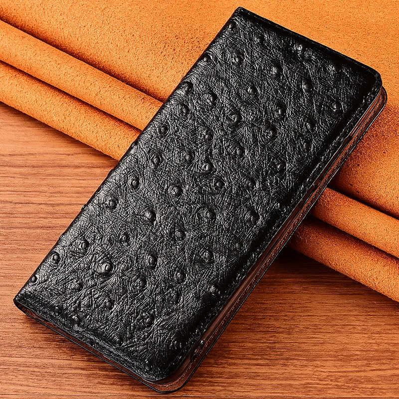 ostrich veins genuine leather case cover for poco f1 f2 f3 c3 m2 m3 x2 x3 nfc pro wallet flip cover free global shipping