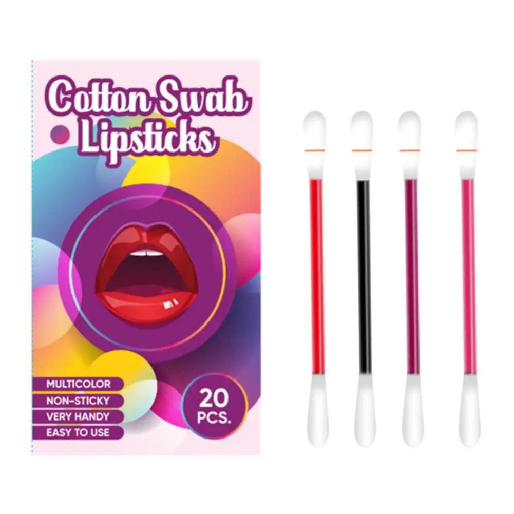 20 шт./корт. Сигаретная хлопковая Помада Мини Портативный 4 цвета Блеск для губ