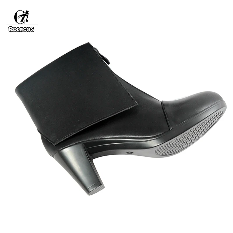 Rolecos аниме steins Gate макисэ курису Косплэй черная обувь сапоги Для женщин туфли на