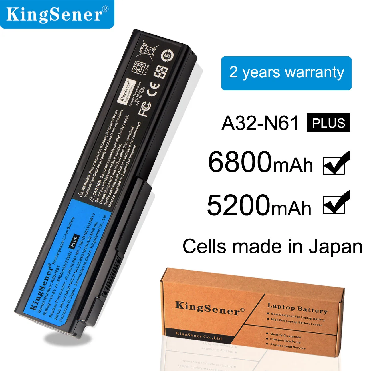 KingSener Корея сотовый A32-N61 Батарея для ASUS N61 N61J N61D N61V N61VG N61JA N61JV M50s N43S N43JF N43JQ N53 N53S N53SV A32-M50